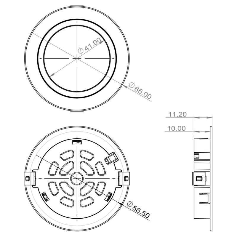 Indux Luma Kleine Einbauküche Multi Tone LED Set 4 Spots Edelstahl-Optik 1208972380