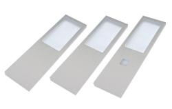 Indux Lino Küche Aufbaubeleuchtung LED-Set 3 Spots 4W mit integriertem Touch-Dimmschalter Aluminium 1208972395