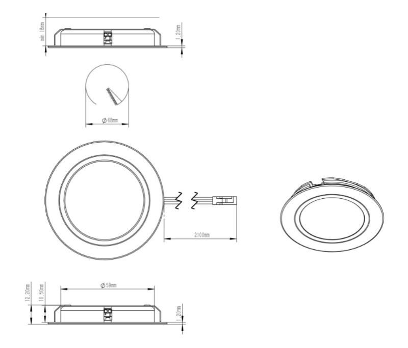 Indux Luma Einbauküche Multi Tone LED Set 3 Spots Weiß 1208972409