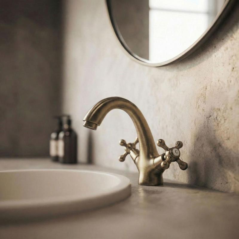 Aquanello Heritage Ascot Klassischer nostalgischer Waschtischmischer Bronze BN-4101-HA