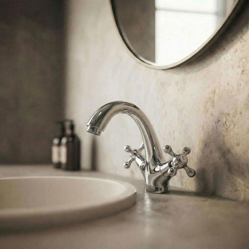 Aquanello Heritage Ascot Klassischer nostalgischer Waschtischmischer Chrom CR-4101-HA