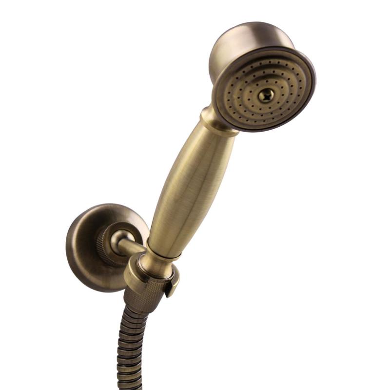 Aquanello Heritage Ascot Klassisches Aufputz-Duschset mit Sternknöpfen in Bronze inklusive Handbrause BN-2002-HA
