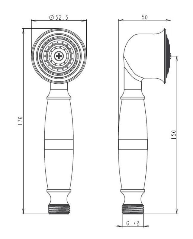 Aquanello Heritage Collection Klassische Handbrause aus Edelstahl NB-9001-HC