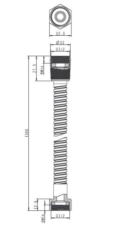 Aquanello Heritage Collection Duschschlauch  150 cm Bronze BN-9002-HC