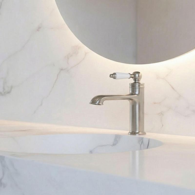 Aquanello Heritage Manor Klassischer nostalgischer Waschtischmischer aus Edelstahl NB-1001-HM