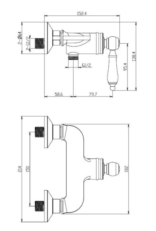 Aquanello Heritage Manor Klassische Duscharmatur aus Edelstahl NB-2001-HM